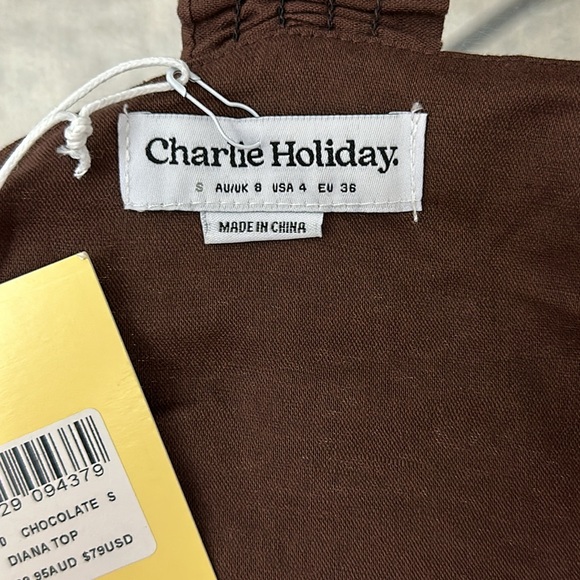 Charlie Holiday Chocolate Brown Diana Linen & Cotton Bra Top.  Small (4)… - Picture 10 of 10